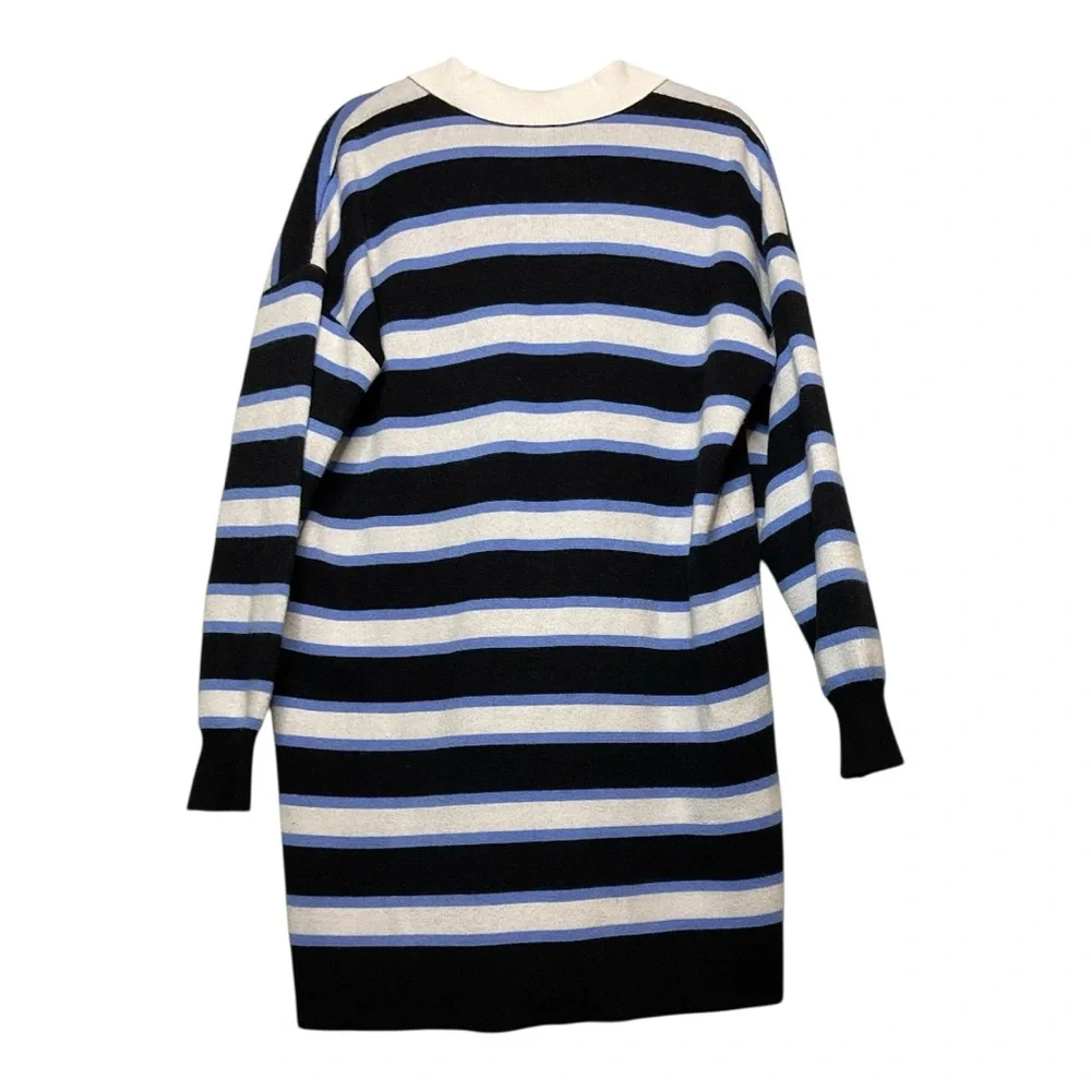 Women’s Anthropologie Maeve striped, long sleeve, collared dress, size medium - Picture 2 of 4